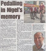 Pedalling in Nigel's memory