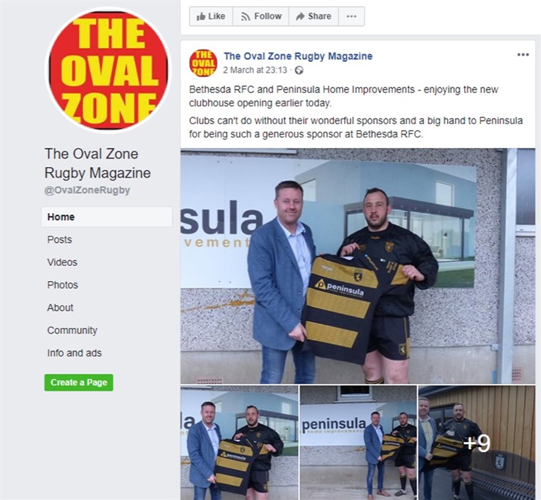 The Oval Zone Rugby Magazine thanks Peninsula