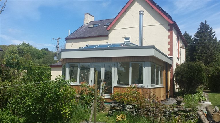 Hardwood orangery with glazed lantern
